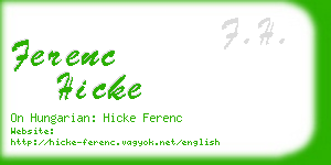 ferenc hicke business card
